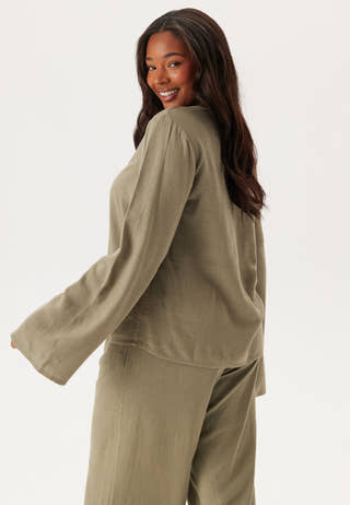 Linen Wide Sleeve Blouse