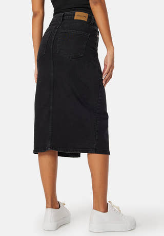 Denim Midi Slit Skirt
