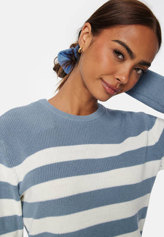 Striped O-neck  Knitted Sweater