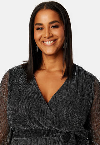 Perley sparkling wrap top