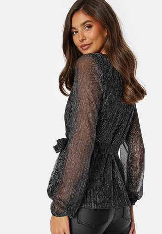 Perley sparkling wrap top