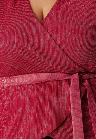 Perley sparkling wrap top