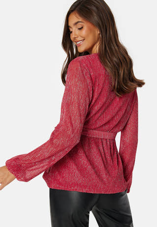 Perley sparkling wrap top