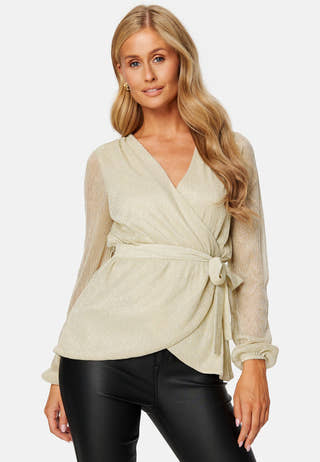 Perley sparkling wrap top