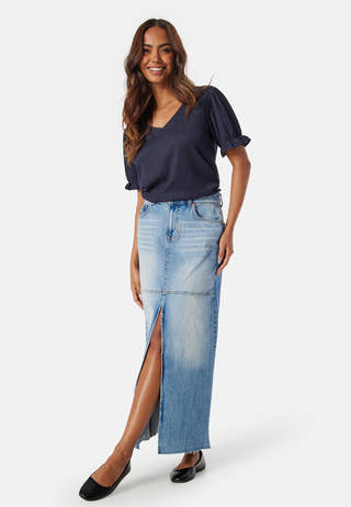 Puff Sleeve V-neck Top