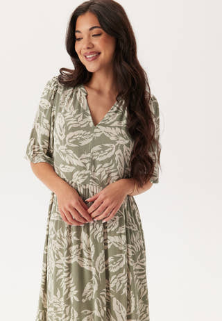 Puff Sleeve Viscose Dress