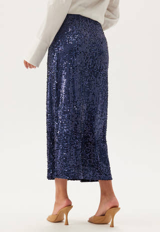 Sequin A-line Midi Skirt
