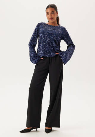 Sequin Trumpet Sleeve Top