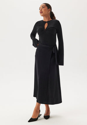 Sparkling Wrap Midi Skirt