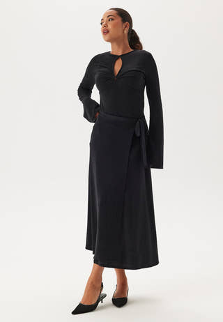 Sparkling Wrap Midi Skirt
