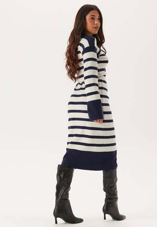 Striped Knitted Midi Dress