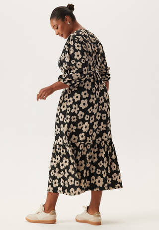 Structure Flounce Midi Dress