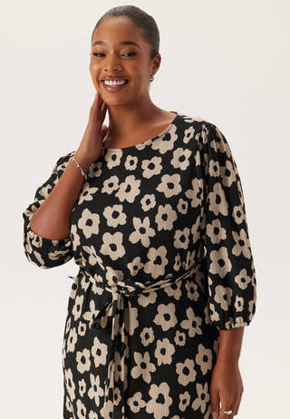 Structure Flounce Midi Dress