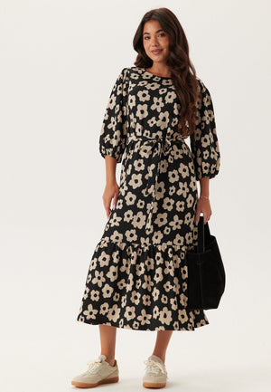 Structure Flounce Midi Dress
