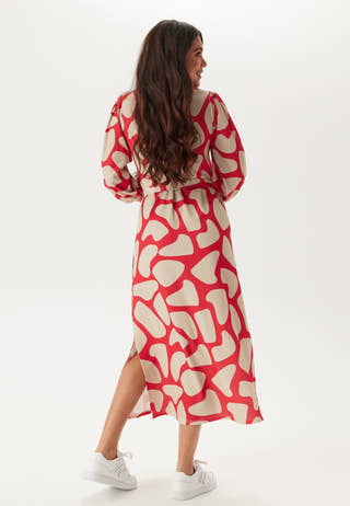 Structured Puff Sleeve Midi Dress