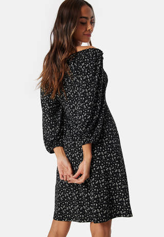 Soft Puff Sleeve Dress