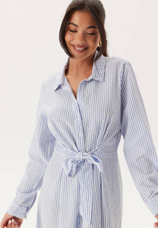 Tie Detail Cotton Shirt Dress