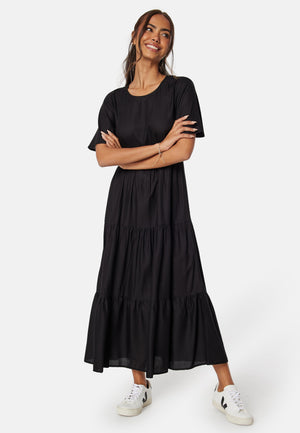 Butterfly Sleeve Viscose Midi Dress