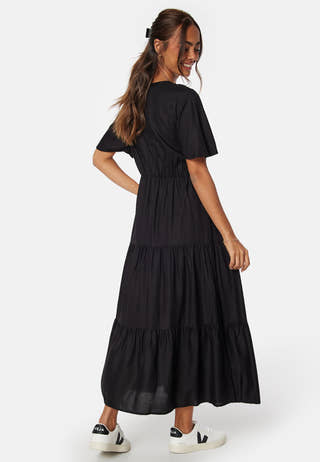 Butterfly Sleeve Viscose Midi Dress