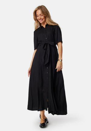 Viscose Belted Shirt Dress