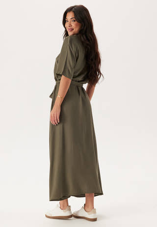 Viscose Belted Shirt Dress