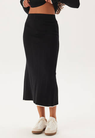 Viscose Contrast Knitted Skirt