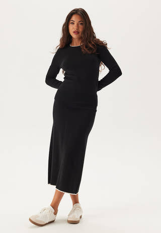 Viscose Contrast Knitted Skirt