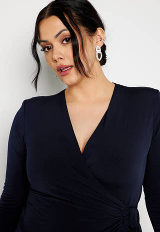 Long Sleeve Wrap Maxi Dress