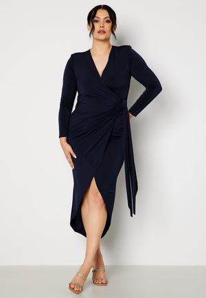 Long Sleeve Wrap Maxi Dress