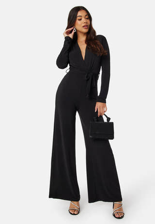 Deep V Wide Leg Jumpsuit