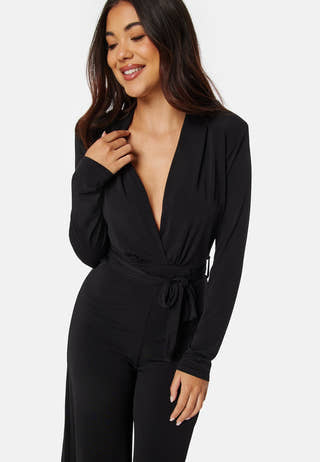 Deep V Wide Leg Jumpsuit