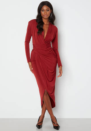 Long Sleeve Rouch Dress