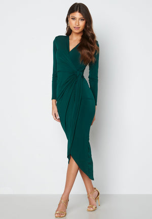 Long Sleeve Wrap Maxi Dress
