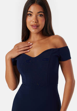 Off Shoulder Frill High Low Dress