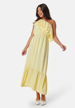 One Shoulder Ruffle Maxi Dress