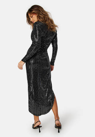 Sequin Rouch Maxi Dress