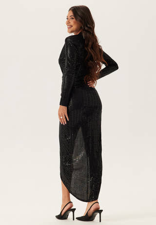 Sequin Rouch Maxi Dress