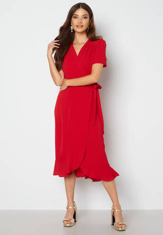 Short Sleeve Wrap Dress