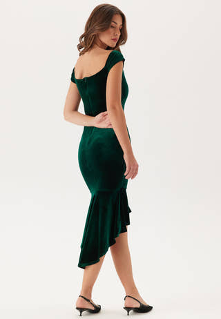 Velvet Off Shoulder Frill High