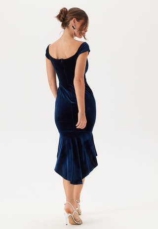Velvet Off Shoulder Frill High