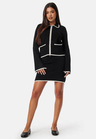Josefin Contrast Zip Knit Jacket