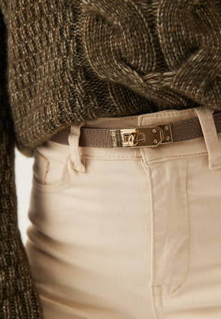 Leather Belt With Turn Lock