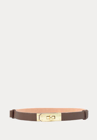 Leather Belt With Turn Lock
