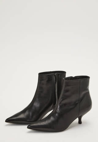 Heeled Leather Ankle Boot