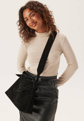 Suede Knot Shoulder Bag