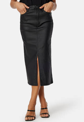 Objnaya Coated Mid Waist Skirt