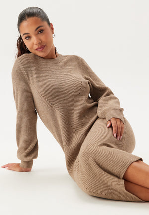 Objditte Re L/S Knit Midi Dress