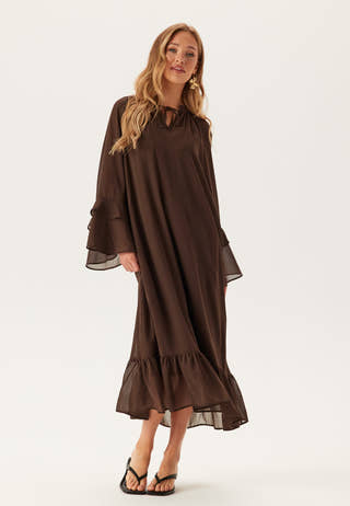 Objgina L/S RE V-NECK MIDI DRE