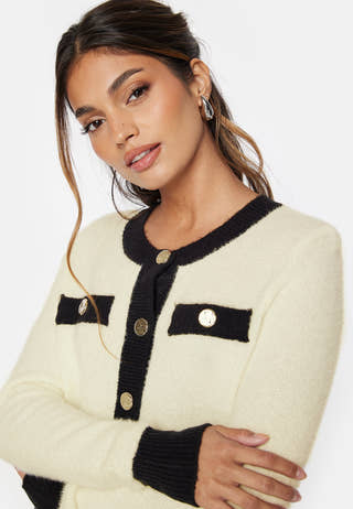 Lady O-Neck Cardigan Knit