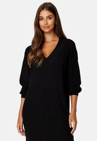 New Tessa L/S Midi V-Neck Dress